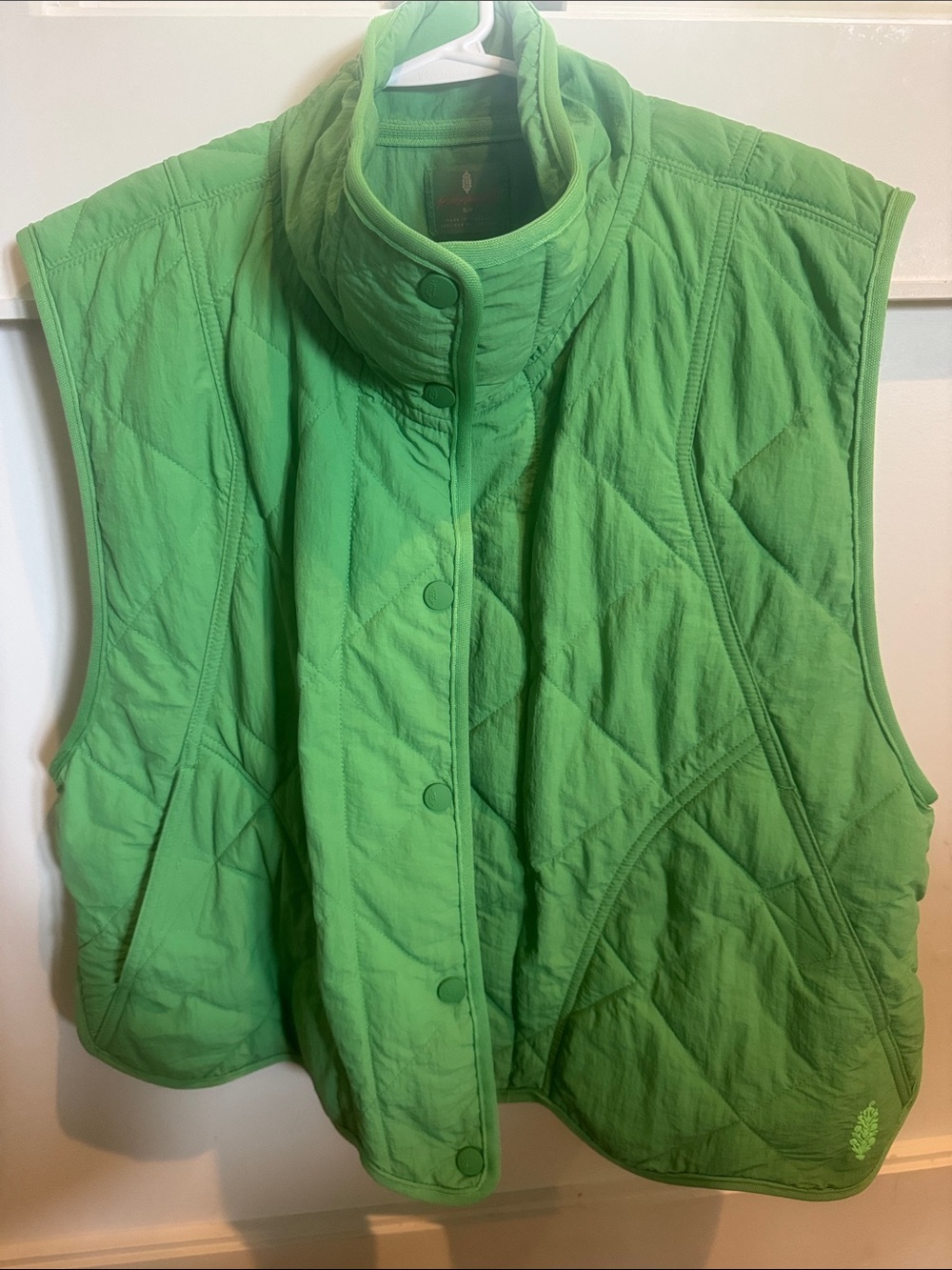 FP Movement by Free People Quinn Quilted Vest in Moss- NWT